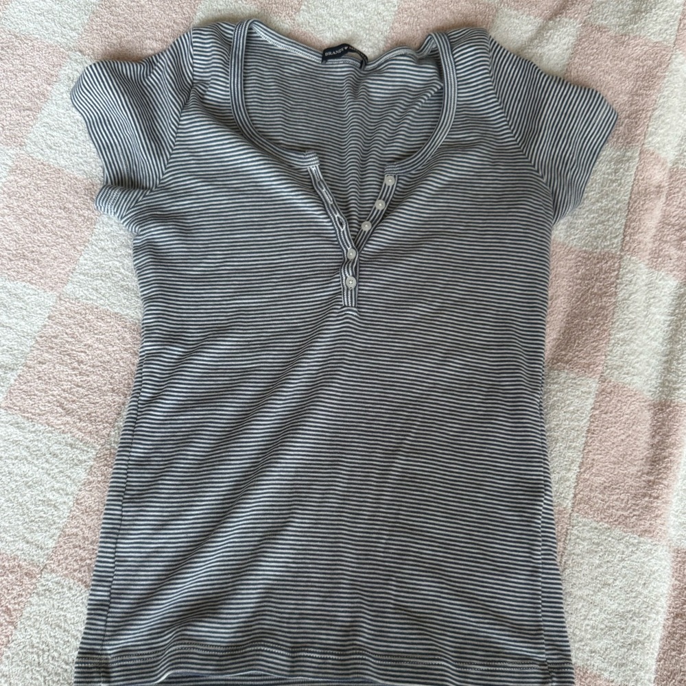 Stripped Blue and white brandy Melville top